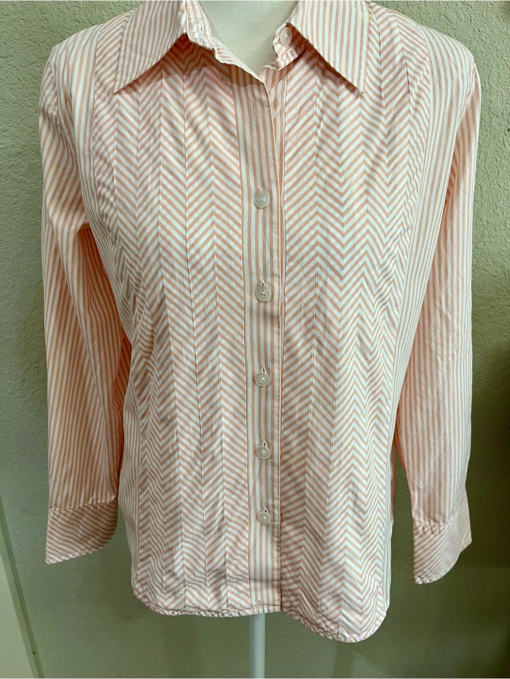 Talbots’s Light pink  Striped Button-Up Blouse